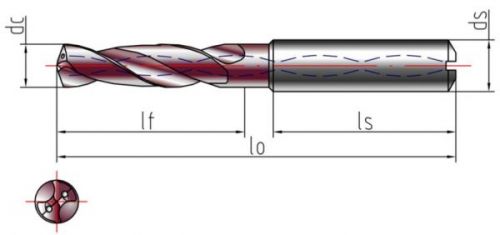 内冷钻头，整体硬质合金麻花钻