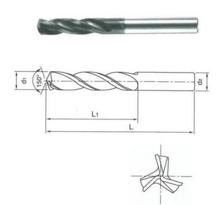 硬质合金三刃扩孔钻